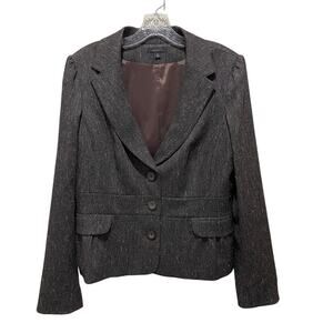 Adorable Semantiks Brown Flecked Tweed Blazer, Size 14